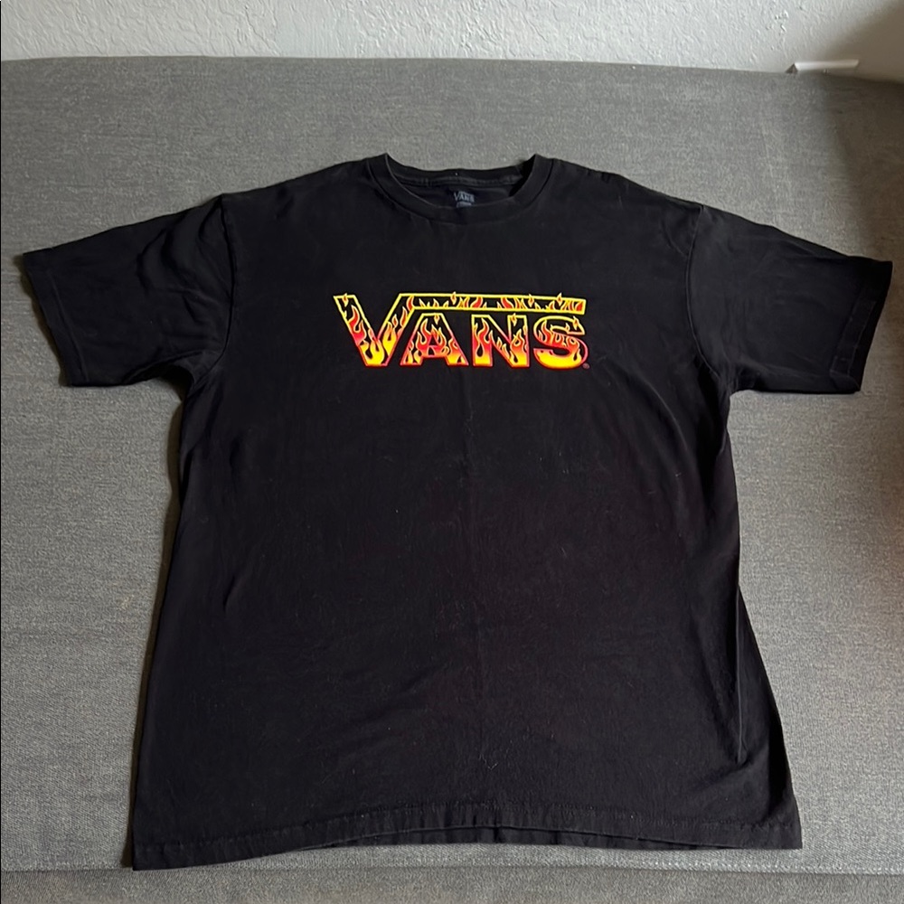 Vans Black T-Shirt with Flame Logo